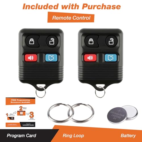 2X Key Fob Keyless Entry Remote Replacement for Ford Lincoln - Product Imagery