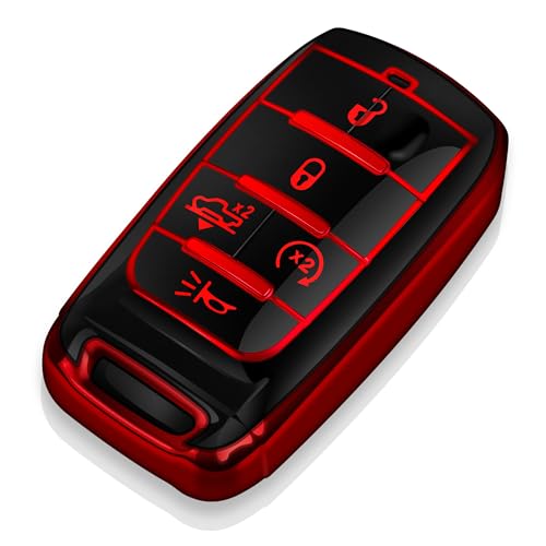 Tukellen for Dodge Key Fob Cover Soft TPU Full Protection Key - Product Imagery