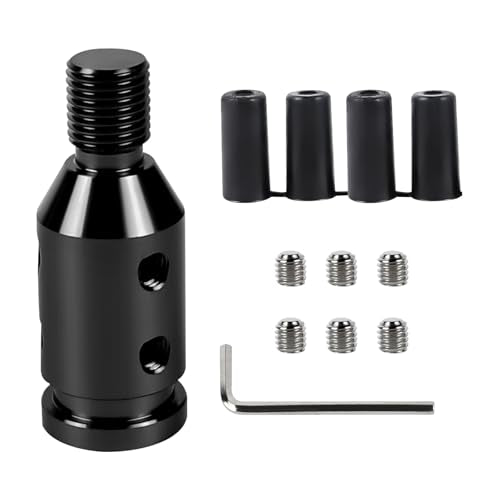 M12x1.25 Gear Shift Knob Adapter, with 4-Size Hoses (Black) - Product Imagery
