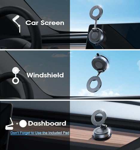 REOKILY 2026 Upgraded Vacuum Magnetic Car Phone Holder 360° - Product Imagery