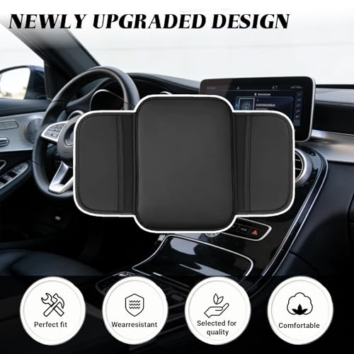 Car Center Console Cover with 2 Storage Bag, Leather Console - Product Imagery
