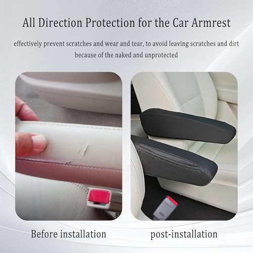 2PCS Arm Rest Cover for Car with Side Pocket,Breathable Cloth - Product Imagery
