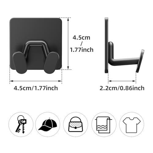 Adhesive Shower Hooks for Inside - Extra Sticky Stainless, Razor - Product Imagery