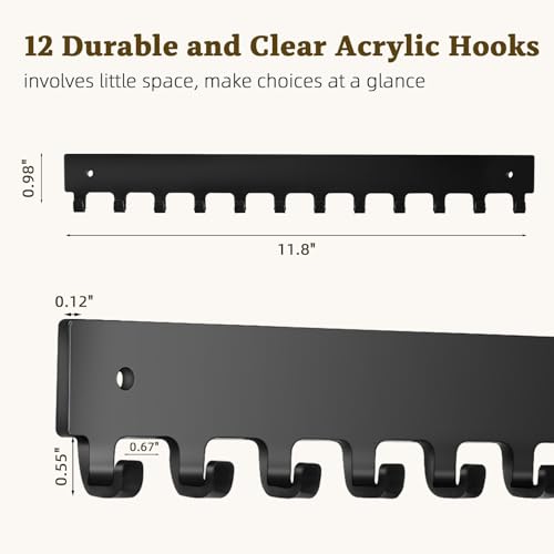 Acrylic Necklace Holder 2 Pack Wall Mounted Necklace Organizer - Product Imagery