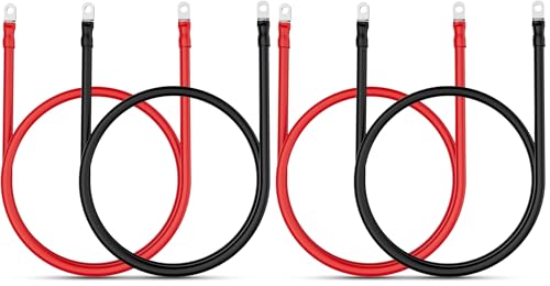 Litime 4AWG Battery Cables Set, 1.5FT 4 Gauge Wire with M8 - Product Imagery
