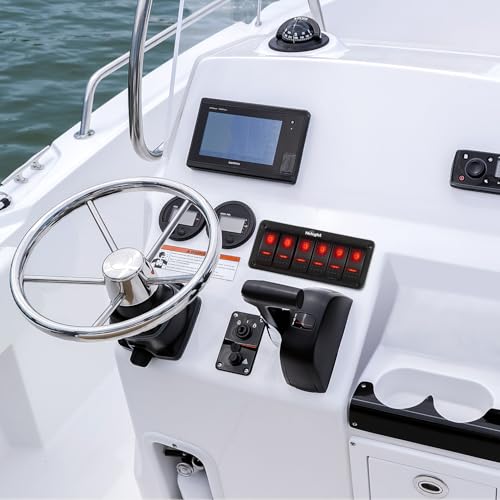 Nilight 6 Gang Rocker Switch Panel SPST On Off 5PIN Electrical - Product Imagery
