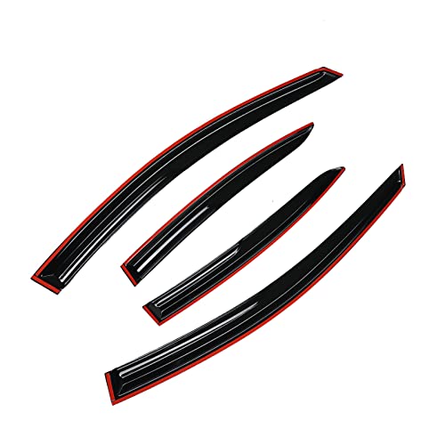 4 Pieces Smoke Tinted Tape-On Side Window Visor Deflectors Rain - Product Imagery