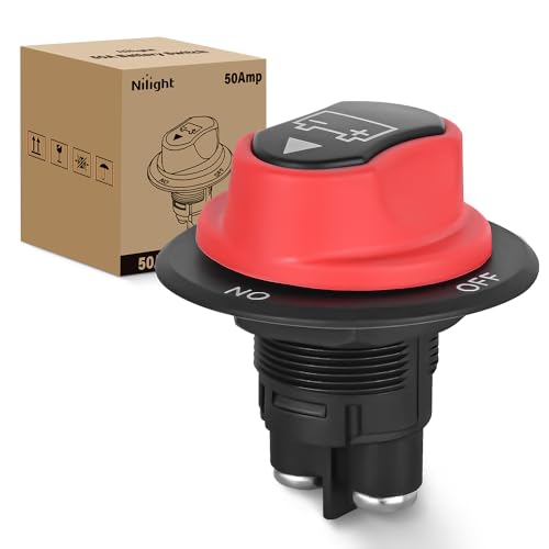 Nilight 50A Battery Disconnect Switch 12V-48V Power Cut Master - Product Imagery