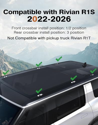 Wonderdriver 330lbs Lockable Roof Rack Cross Bars for Rivian R1S - Product Imagery