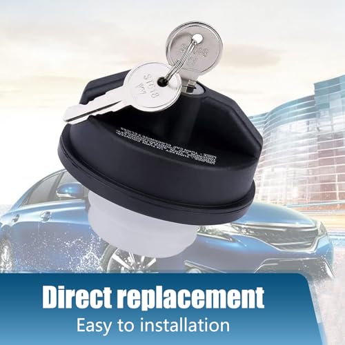 1 PC Car Fuel Tank Cap with Lock and Key, ABS Plastic Anti-theft - Product Imagery