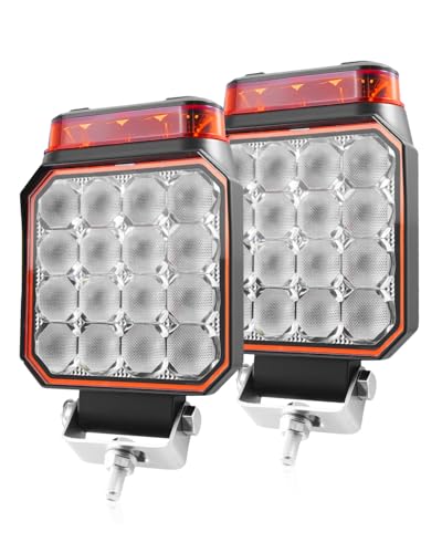 4 Inch LED Strobe Light, Amber Emergency Warning Flashing Work - Product Imagery