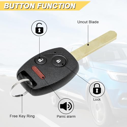 Vurkcy Key Fob Replacement for 08-12 Honda Accord/ 07-13 CRV/ - Product Imagery