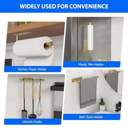 Paper Towel Holder Under Cabinet, Self-Adhesive,No Drilling, - Product Imagery