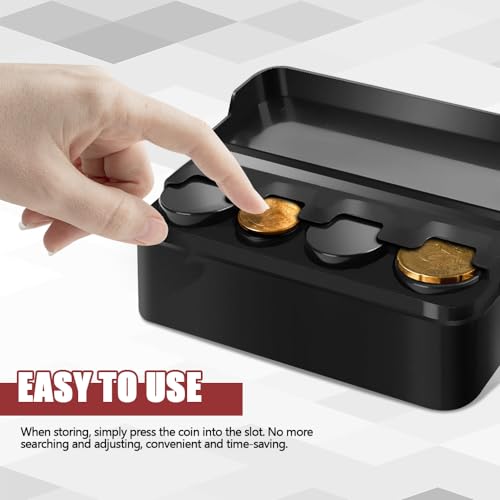 Coin Holder for Car, Coin Change Organizer Compatible with Coins - Product Imagery