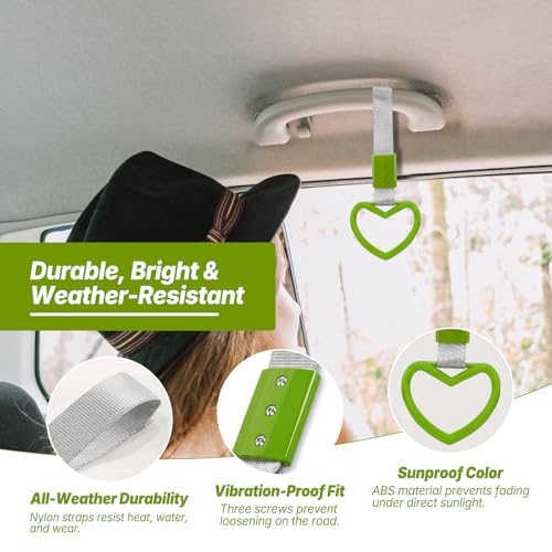 2 Pcs Heart Shaped Car Handle Strap – JD M Drift Charm Rear - Product Imagery