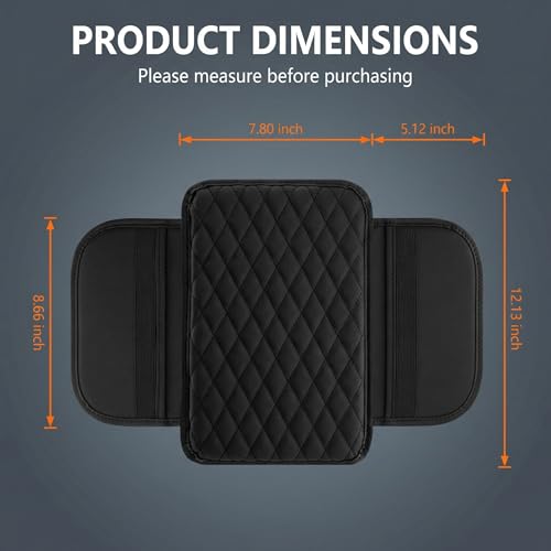 Car Center Console Cover, Leather Car Arm Rest Cover, Middle - Product Imagery
