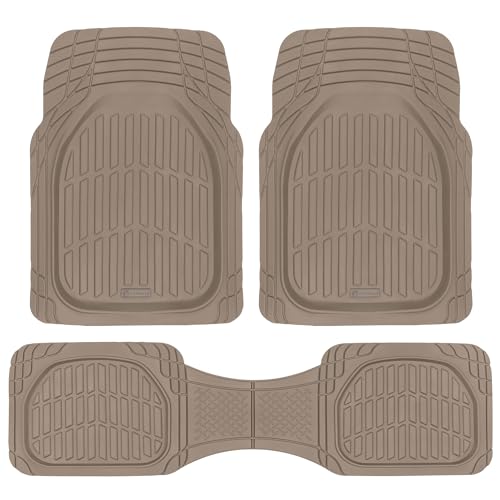 CARBELLA Heavy Duty Rubber 4-Piece Beige Car Floor Mats - - Product Imagery
