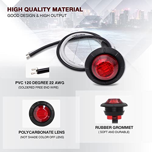 TMH 3/4 Inch Mount 10 pcs Amber + 10 pcs Red LED Clearance - Product Imagery