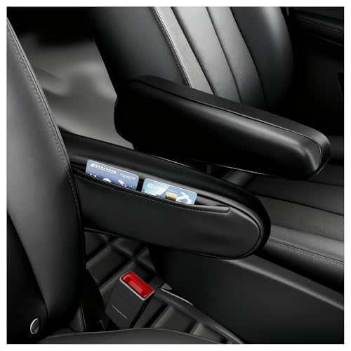 2PCS Leather Arm Rest Cover for Car with Side Pocket,Soft & - Product Imagery