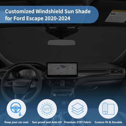 Windshield Sun Shade for Ford Escape S SE Sport Hybrid Titanium - Product Imagery