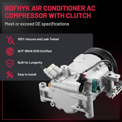 BDFHYK 198276 AC Compressor with Clutch Compatible with Honda - Product Imagery