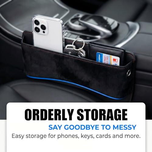 Car Seat Gap Filler, Suede Leather Organizer for Phone & Card & - Product Imagery