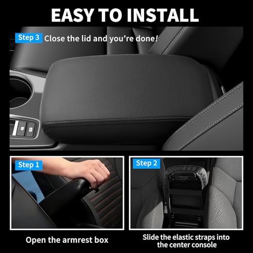 Center Console Armrest Cover Compatible with Honda Civic - Product Imagery
