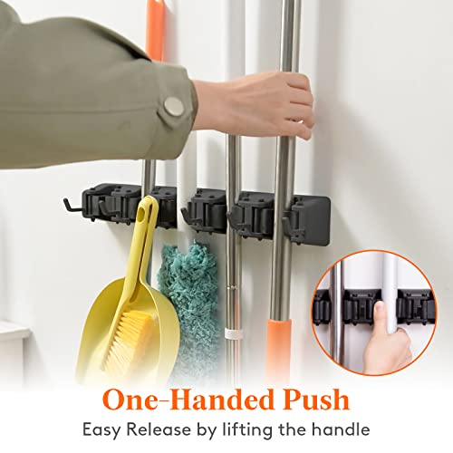 Lifewit Mop and Broom Holder Organizer Wall Hanging Mount, - Product Imagery