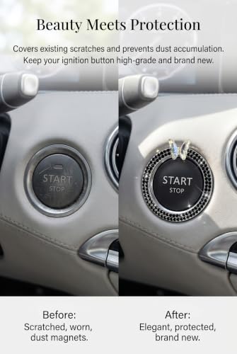 Bling Car Engine Start Stop Decoration Ring, Crystal Rhinestone - Product Imagery