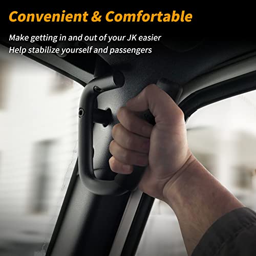 Front Grab Handle Kit Aluminum Alloy Grab Bar for 2007-2018 Jeep - Product Imagery