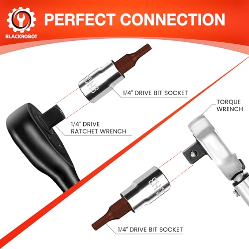 BLACKROBOT 3 mm Hex Bit Socket, 1/4 Inch Drive H3 Allen Key - Product Imagery