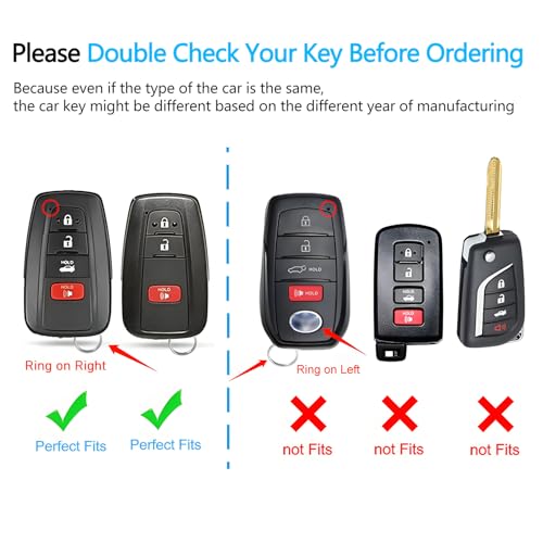 Compatible With Toyota Key Fob Cover with Keychain Soft TPU Key - Product Imagery