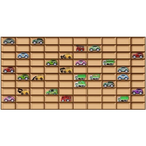 Menkxi 1 Pcs 110 Space Toy Car Display Case Wooden Wheels Shelf - Product Imagery