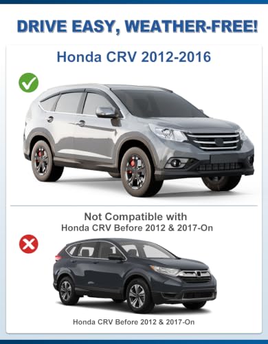 Tape-on Window Visors Rain Guards for 2012-2016 Honda CRV CR-V - Product Imagery