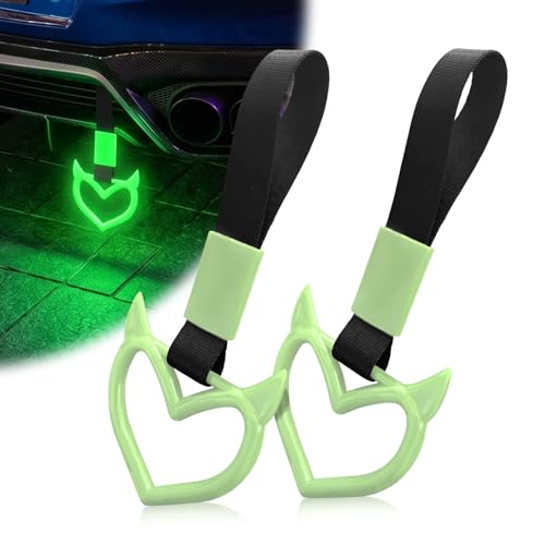 2 Pcs Devil Heart Shaped Car Handle Strap – Drift Charm Rear - Product Imagery