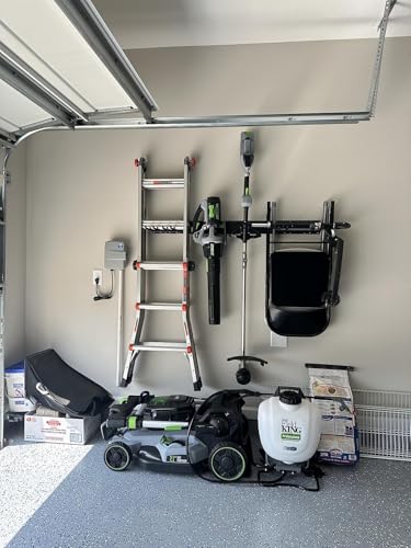 TIDYME Garage Tool Organizer Wall Mount, 48", 3 Racks 6 Hooks, - Product Imagery