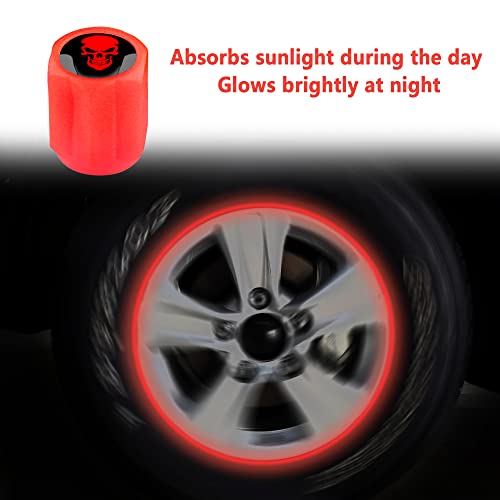 16PCS Fluorescent Tire Valve Stem Caps,Luminous Auto Wheel Air - Product Imagery
