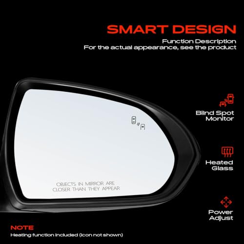 A-Premium Passenger Side Power Door Mirror Compatible with - Product Imagery