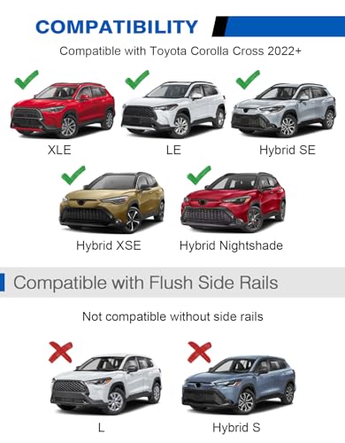Wonderdriver Roof Rack Cross Bars 260lb for Toyota Corolla Cross - Product Imagery