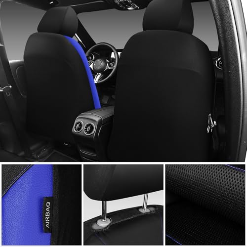 CAR PASS Leather Car Seat Covers Front Seats Only, with Air Mesh - Product Imagery
