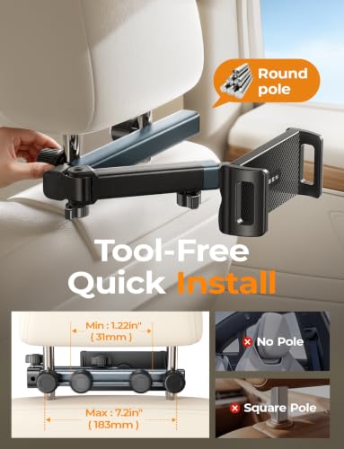 LISEN iPad Holder for Car Tablet Mount, Road Trip Essentials - Product Imagery