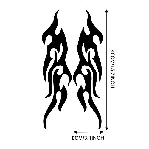TOMALL 2 Pcs 40cm Flame Reflective Sticker for Car Flame Racing - Product Imagery