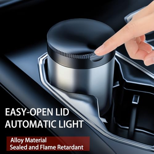 Ashtray with Lid,Smokeless Ashtray for Cup Holder Smell - Product Imagery