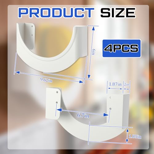 4 Pack Wall Mounted Hard Hat Storage Rack 9.65 x 5.91 Inches - Product Imagery