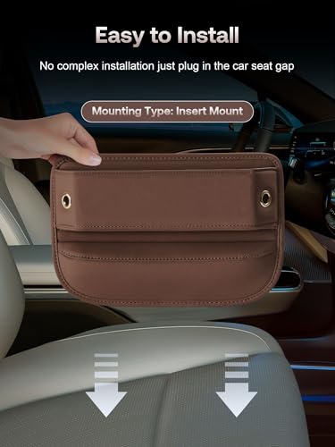 Premium Leather Car Seat Gap Filler Organizer (0.2”-1.2" Gaps), - Product Imagery