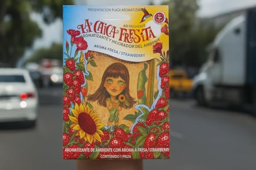 6 pack Strawberry La Chica Fresita air Fresheners Aromatizante - Product Imagery