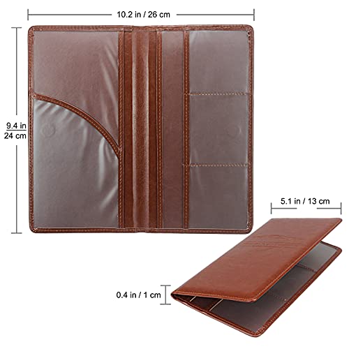LumiMokki Premium Car Registration & Insurance Card Holder, Brown - Product Imagery