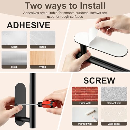 2-Pack Paper Towel Holder for Kitchen, Self-Adhesive & Drilling - Product Imagery