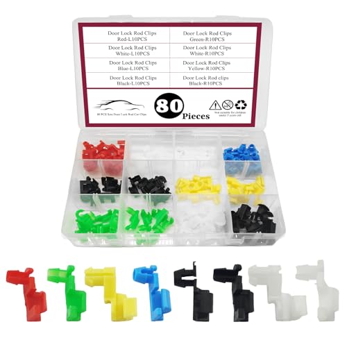 80PCS Door Lock Rod Car Clips Assortment Kit, Door Install - Product Imagery