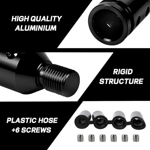 M12x1.25 Gear Shift Knob Adapter, with 4-Size Hoses (Black) - Product Imagery